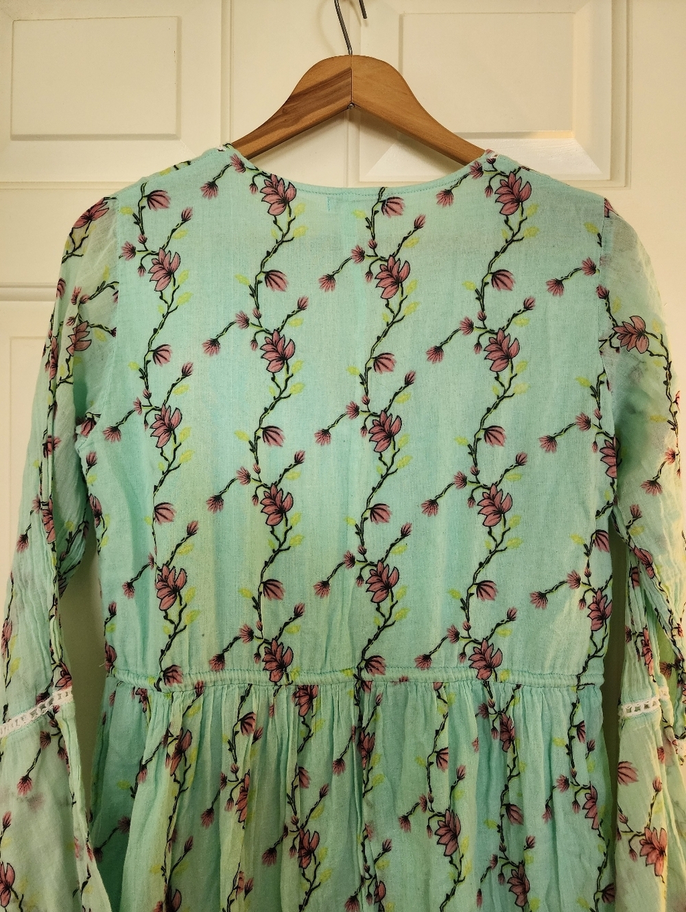 Debbie Katz South Beach Maxi Green & Pink Floral Dress Romantic Resort Size S - Picture 2 of 12
